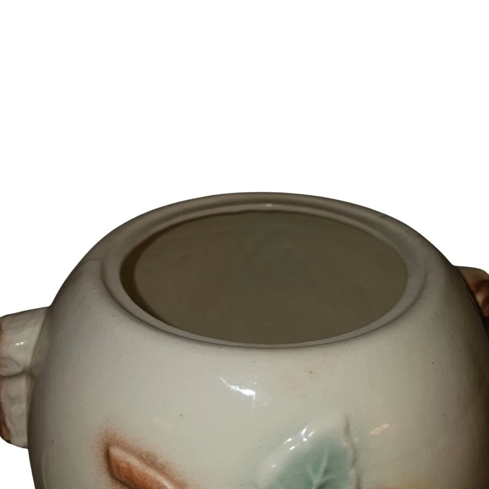 Cottagecore RRP Co Roseville Ohio Apple Cookie Jar Ceramic Can 312 Cream Red